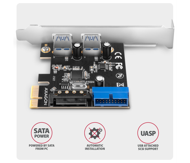 AXAGON Kontroler PCIe 2+2x port USB 3.2 GEN - 1317154 - zdjęcie 4